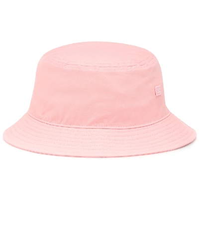 Acne Studios Buk Face 贴花纯棉斜纹布渔夫帽 In Baby Pink