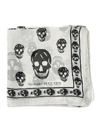 Alexander Mcqueen Iconic White And Black Scarf