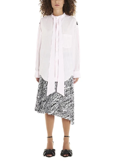 Balenciaga New Swing Oversized Striped Cotton-poplin Shirt In Pink