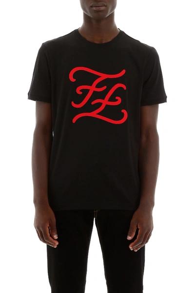Fendi Script Logo T-shirt In Black
