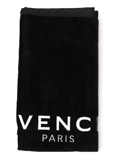 Givenchy Logo Beach Towel In Black