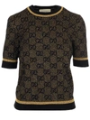 GUCCI GUCCI GG ALL OVER LOGO KNITTED TOP
