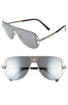 VERSACE 57MM AVIATOR SUNGLASSES - DARK SILVER,VE221257-XM