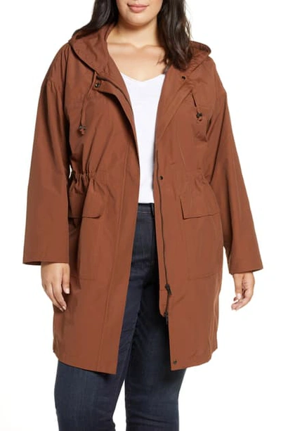 Eileen Fisher Hooded Organic Cotton Blend Coat In Nutmeg ModeSens