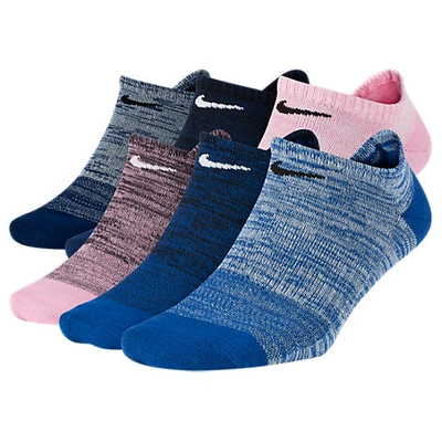 Nike Women's Everyday 6-pack Lightweight No-show Training Socks In Black