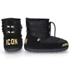 DSQUARED2 SNOWBOOTS SNOW BOOTS ICON  POLYAMIDE SUEDE EMBROIDERY LOGO BLACK GOLD