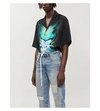Off-white Waterfall-print Short-sleeved Shirt In Black Multicolor