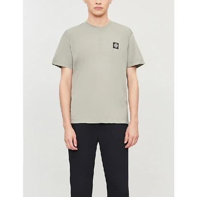 Stone Island Logo-patch Cotton T-shirt In Green