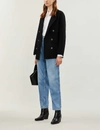 SANDRO Double-breasted wool-blend coat