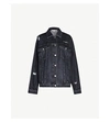 STELLA MCCARTNEY FADED RIPPED LOGO-PRINT DENIM JACKET