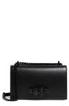 Alexander Mcqueen Blackout Leather Crossbody Knuckle Bag In Black