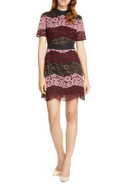 Ted Baker Jaseyy Paneled Lace Cocktail Dress In Red