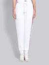Thom Browne White Loopback Stripe Sweatpants In White