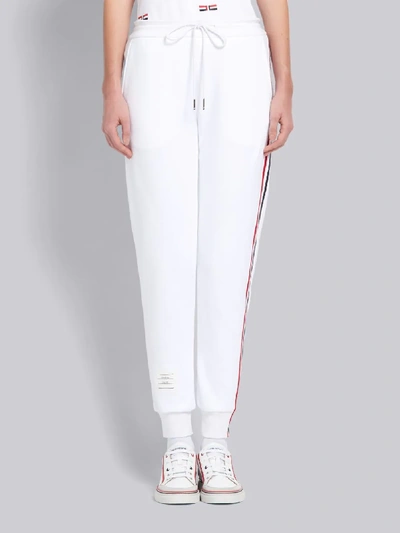 Thom Browne White Loopback Stripe Sweatpants