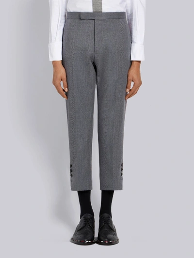 Thom Browne Slim-fit Low-rise Trousers In Grey