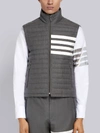 Thom Browne Grey 4-bar Stripe Padded Gilet In Grey