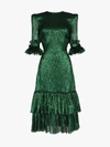 The Vampire's Wife The Veneration Metallic Midi-dress In Green