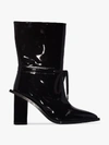 MARQUES' ALMEIDA MARQUES'ALMEIDA BLACK 80 PATENT LEATHER ANKLE BOOTS,AW19AC0131LTP13979519