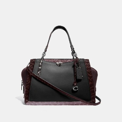 Coach Dreamer 36 Colourblock Exotic Top-handle Bag In Black Pattern