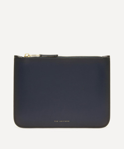 The Uniform Leather Zip Pouch In Airone
