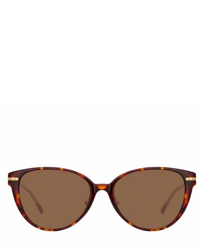 Linda Farrow Linear Arch Cat-eye Sunglasses In Tortoiseshell
