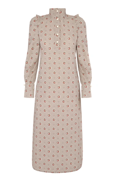 Anna Mason Agnes Midi Button Up Dress In Neutral