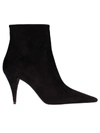 Saint Laurent Kiki Cone-heel Suede Ankle Boots In Black