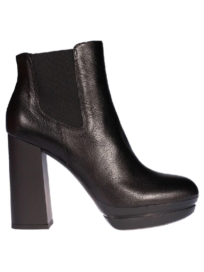 Hogan H391 High Heel Chelsea Boots In Black