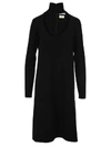 Bottega Veneta Wool-blend Turtleneck Midi Dress In Black