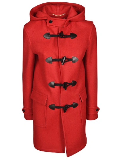 Saint Laurent Nouveau Duffle Coat In Red