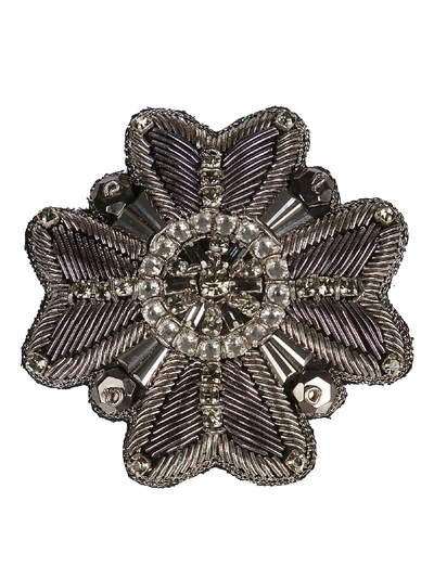 Rochas Military Brooch In Silver