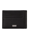 Hugo Boss Crosstown Full-grain Leather Cardholder In Black
