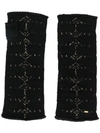 SAINT LAURENT ARROW PATTERN KNITTED MITTENS