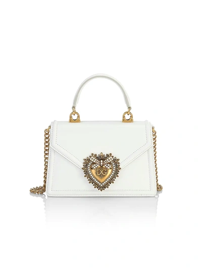 Dolce & Gabbana Women's Devotion Leather Top Handle Bag In White