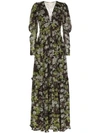 BYTIMO FLORAL PRINT LONG SLEEVES TIERED MAXI DRESS