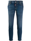DSQUARED2 CROPPED LOGO RISE JEANS