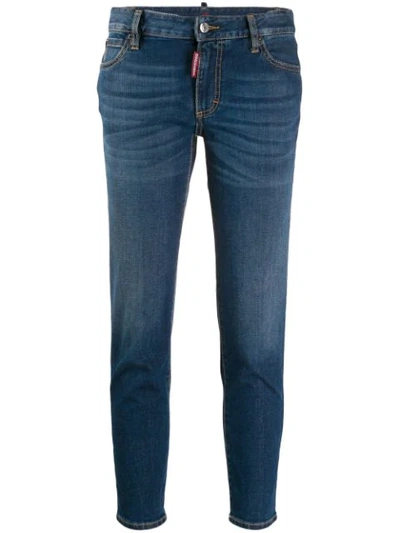 DSQUARED2 CROPPED LOGO RISE JEANS