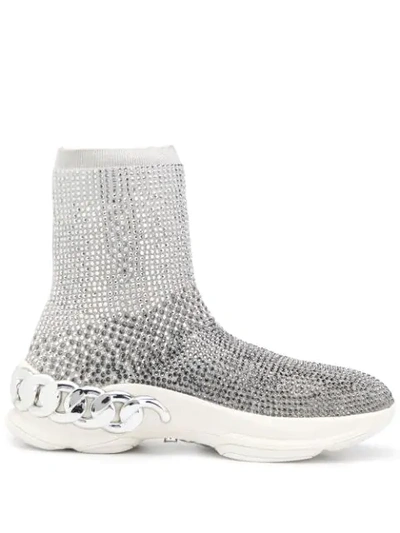 Casadei Studded Sock Trainers In Grey