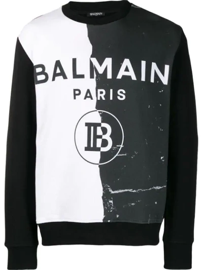 Balmain Monochrome Logo Sweatshirt - 黑色 In Black