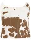 Miaou Leia Cow-print Corset In Brown