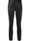 Alexander Mcqueen Striped Cropped Leggins In Red