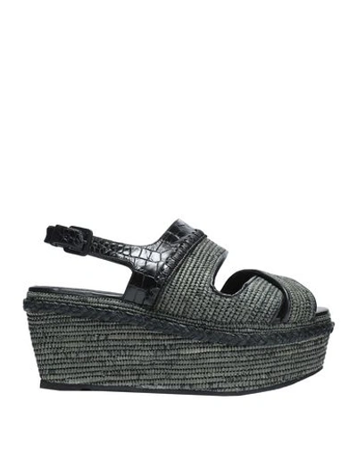 Robert Clergerie Sandals In Dark Green