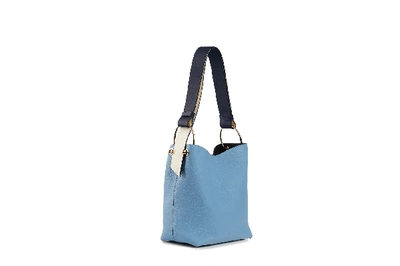 Strathberry Lana Midi Bucket Bag - Tri Colour Alice Blue/navy/vanilla