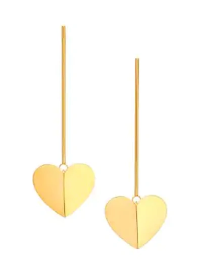 Kate Spade Heritage 12k Yellow Goldplated Metal Heart Linear Earrings