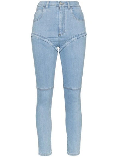 Alessandra Rich Detachable-leg Skinny Jeans In Blue