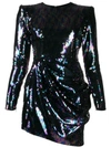 ALEX PERRY ALEX PERRY RUFFLED SEQUIN DRESS - 黑色