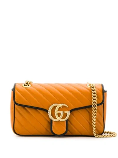 Gucci Gg Marmont 2.0 Small Shoulder Bag - Golden Hardware In Orange