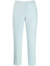 ALEXANDER MCQUEEN ALEXANDER MCQUEEN CROPPED TAILORED TROUSERS - 蓝色