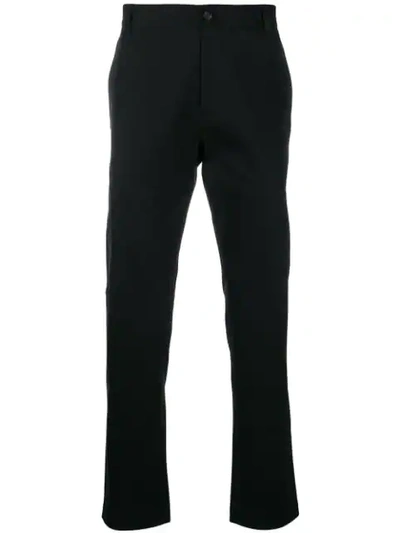 Versace Embroidered Logo Chinos In Black