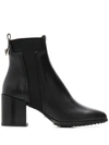 TOD'S TOD'S BLOCK HEEL ANKLE BOOTS - 黑色